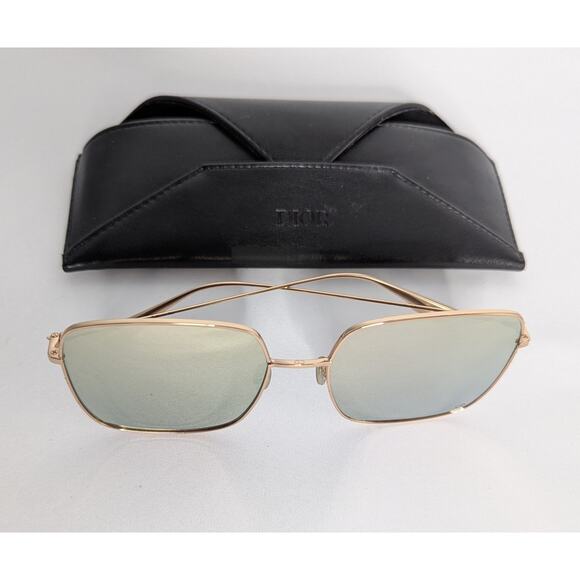 Dior Sunglasses Gold Metal Frame Gray Lens with Case - Picture 1 of 16